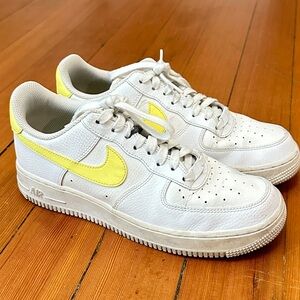 White and Yellow Nike Airforce 1’s